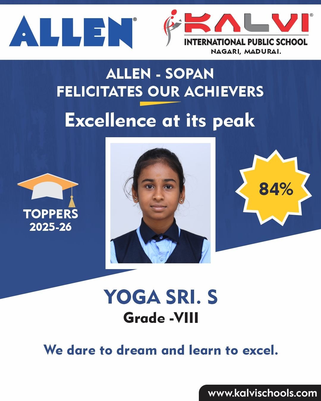 ALLEN SOPAN FELICIATES OUR ACHIEVERS - Excellence at its peak