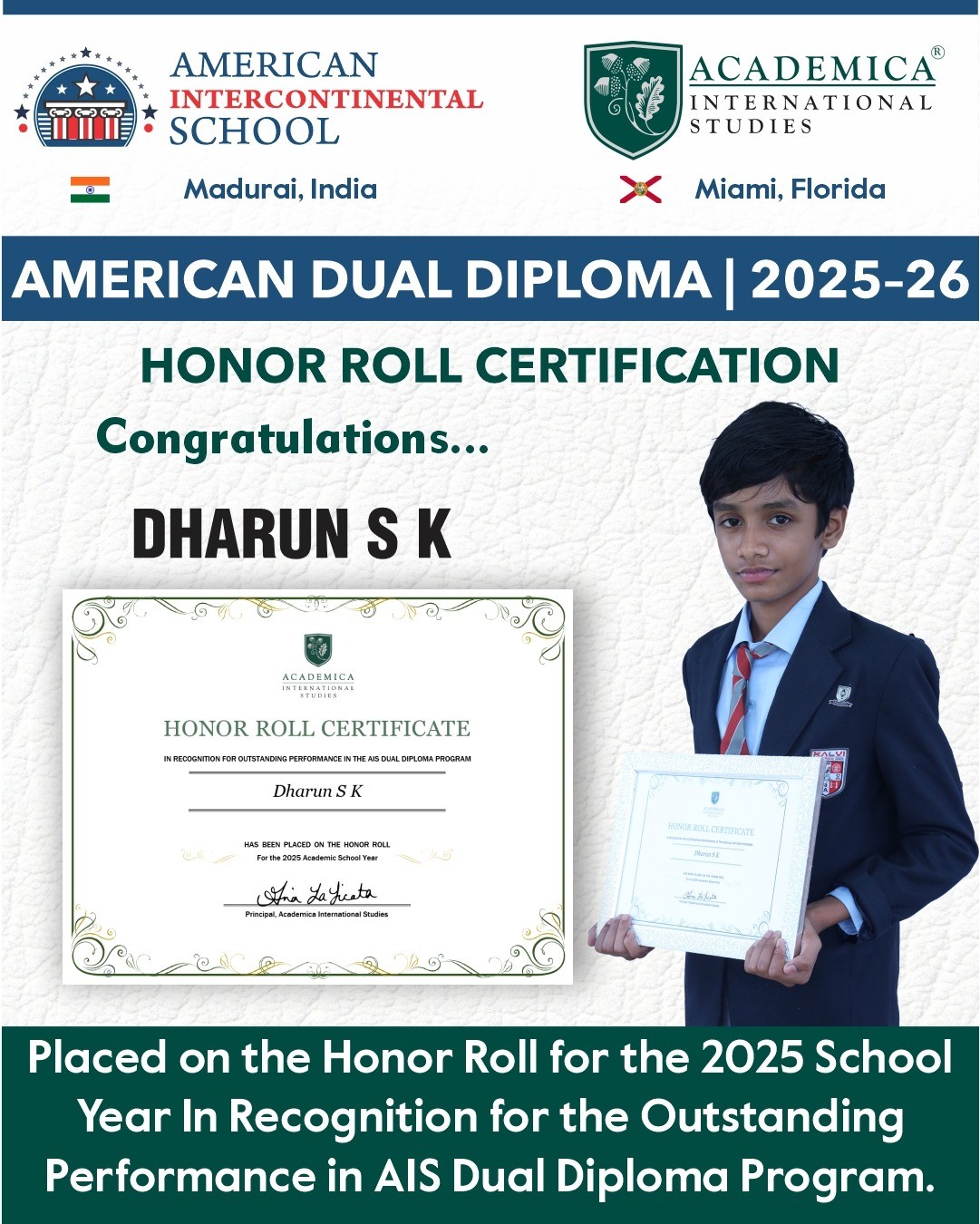 American Dual Diploma | 2025-26 - Honor Roll Celebration