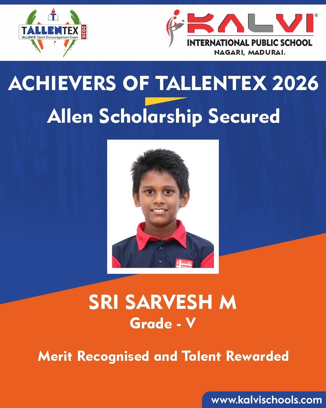 Successfully securing the ALLEN Scholarship through TALLENTEX 2026